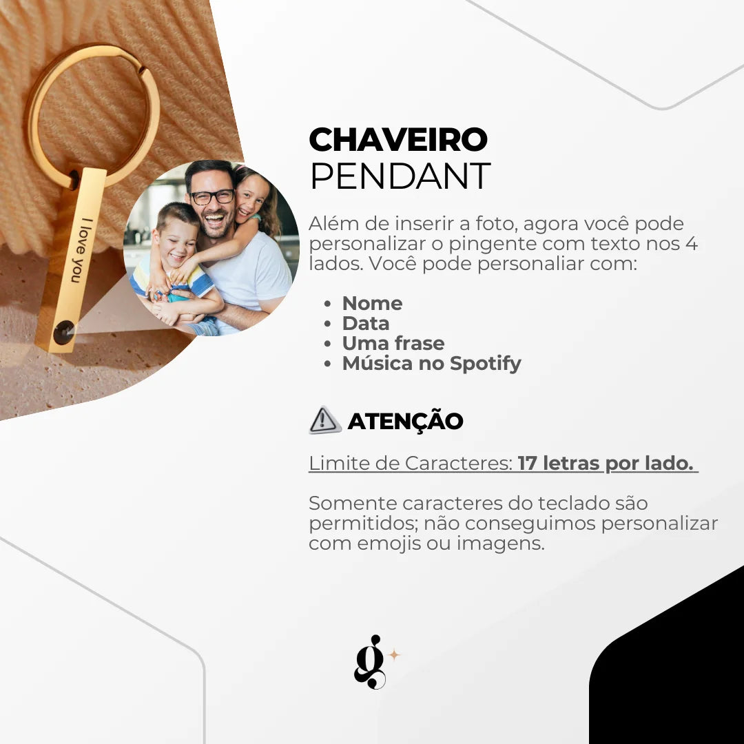 Chaveiro Personalizado Pendant